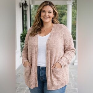 Women's Blush Oversized Cottagecore Lounge Cardigan